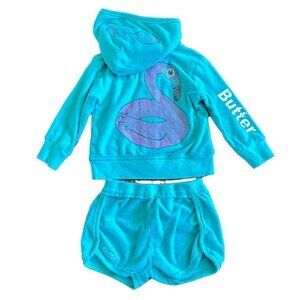Butter terry cloth embellished track suit